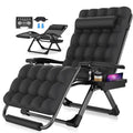Suteck Oversized Zero Gravity Chair,33In XXL Lounge Chair w/Removable Cushion&Headrest, Reclining Camping Chair w/Upgraded Lock and Footrest, Reclining Patio Chairs Recliner for Indoor Outdoor,500LBS