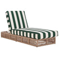 SAFAVIEH Outdoor - Gillian Chaise Lounge Chair - Heather Tan & Hunter Green Stripe - Steel and Woven Rope - Adjustable 5-Position Backrest - Ideal for Patio, Deck, Poolside, Backyard (PAT7527H)