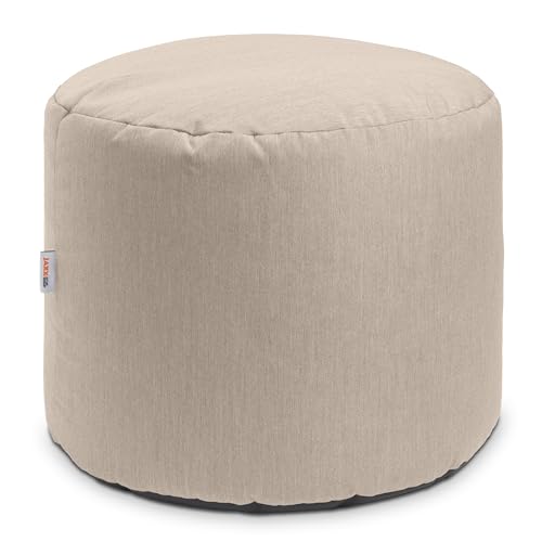 Jaxx Spring Indoor/Outdoor Bean Bag Pouf Ottoman, Sunbrella Flax