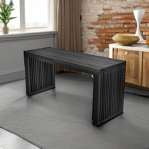 APRTAT Bamboo Dining Bench, 35 inch Farmhouse Decor Indoor Kitchen Table Bench, Entryway Shoe Rack Bench Solid Bamboo Benches for Living Room, Hallway, Bedroom, Bathroom