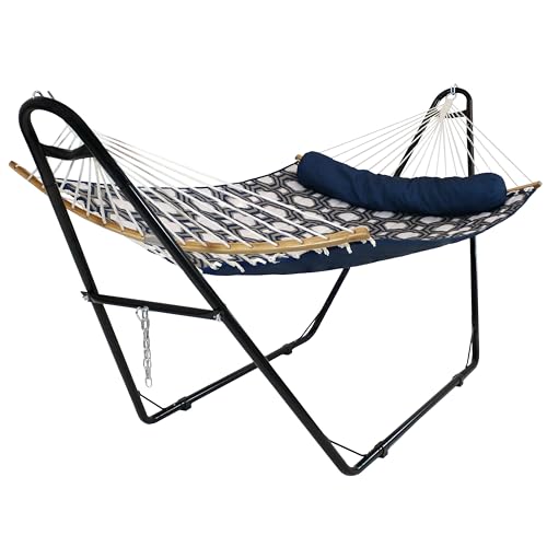Sunnydaze Universal Double Hammock Stand Only - 550-Pound Capacity - Heavy-Duty Hammock Stand for Outside - Fits 9 to 14 Foot Hammocks - Black