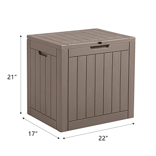 Devoko 31 Gallon Lightweight Resin Deck Box Waterproof Lockable Storage Container for Patio Furniture Accessories