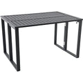 Hanover Conrad 31.5" x 46" Folding Outdoor Dining Table, Console Patio Table with Weather-Resistant Aluminum Frames, Modern Space-Saving Patio Furniture Table for Backyard, Deck, and Patio, Grey