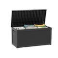 PATIOEASY Outdoor Storage Box 325GAL Waterproof Resin Deck Box,Pool Accessories Supplies，UV-Resistant Lockable Package Delivery Bin for Garden Tools,Large Patio Outside Cushions,Chest,Furniture,Black