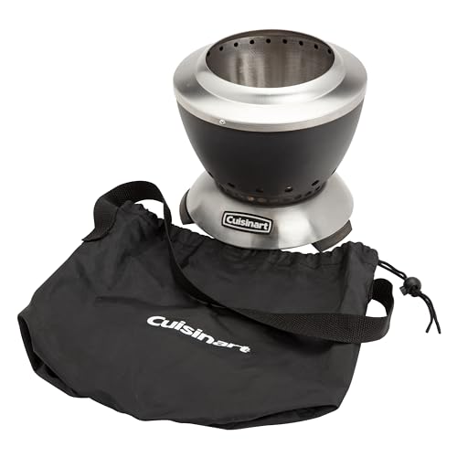 Cuisinart Cleanburn Smokeless Tabletop Fire Pit, 7.5” Lightweight Portable Smokeless Fire Pit with Removable Base for Ash & Carry Bag, Small Outdoor Heater for Patio, Camping & RV, Portable Heater