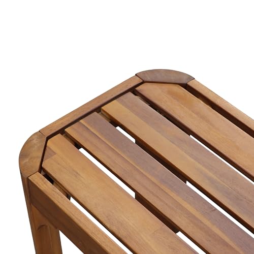 Christopher Knight Home Outdoor Dining Table Set with 2 Benches, 70" Acacia Wood Patio Table and Dual 57" Benches, Teak Finish Slatted Garden Furniture for Backyard Deck Seating 6-8 People