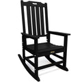 THOEOE Oversized Rocking Chair, Outdoor Rocking Chair for Adults, All Weather Resistant Porch Rocker for Lawn Garden, Black