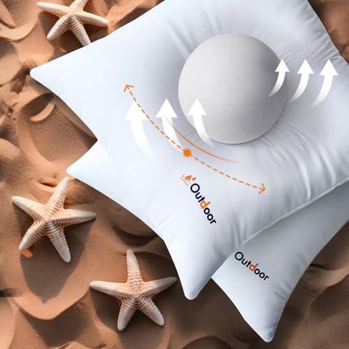 MIULEE Pack of 2 12x20 Outdoor Waterproof Throw Pillow Inserts, Decorative Water-Resistant Pillow Cushion for Patio Garden