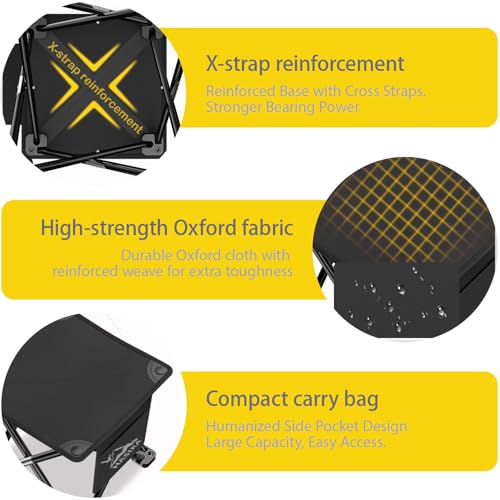 HASIKA Collapsible Stool Foot Rest 2 Pack Folding Stool Portable Outdoor Ottoman 400lbs Strong Support Camping Stool for Travel Gardening Fishing Hiking BBQ