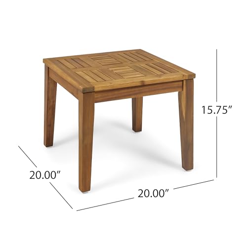 Christopher Knight Home Hampton Outdoor 3 Piece Wood and Wicker Club Chairs and Side Table Set, Gray