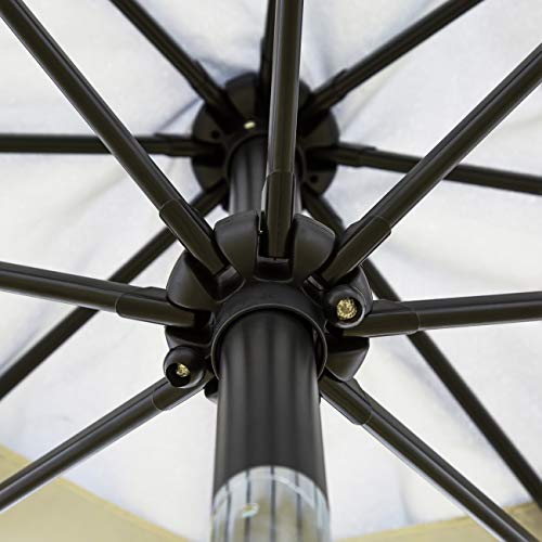 Sunnyglade 9' Patio Umbrella Outdoor Table Umbrella with 8 Sturdy Ribs (Blue and White)