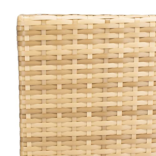 SAFAVIEH Outdoor - Bassey 4-Piece Conversation Set - Natural & White - Steel Frame with Cushion - Tropical Resort Woven Design with Glass Top Table - Ideal for Patio, Deck, Porch, Backyard (PAT7507D)