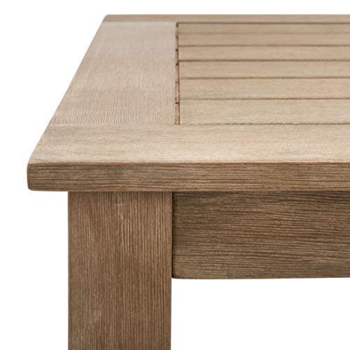 SAFAVIEH Couture Outdoor Patio Furniture Collection – Santa Cruz Coffee Table, Natural Eucalyptus Wood Slatted Top, Modern Outdoor Accent Table (CPT1016A)