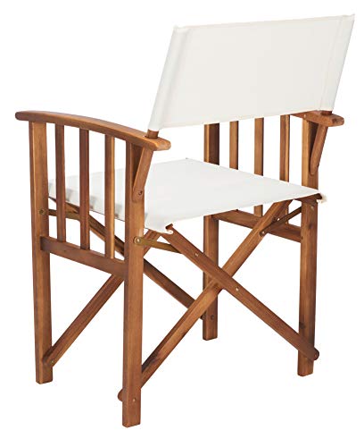SAFAVIEH Outdoor Laguna Natural and Beige Director Chair (Set of 2)