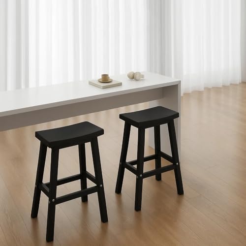 MAIUSCOLI Bar Stools 29'' Outdoor Set of 4, Waterproof Modern Durable Resin Saddle Seat,Counter Stool Sturdy Modern Stylish, All-Weather Barstools for Patio, Balcony, or Kitchen Counter