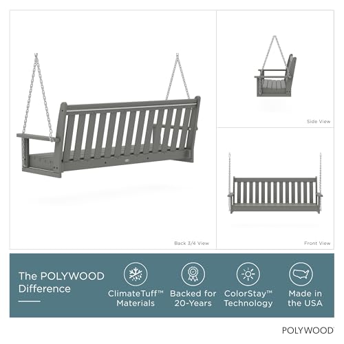 POLYWOOD GNS60GY Vineyard 60" Swing, Slate Grey