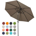 Tempera 9ft Patio Market Outdoor Table Umbrella with Push Button Tilt and Crank, Large Sun Umbrella with Sturdy Pole & Fade Resistant Canopy, Easy to Set, Taupe
