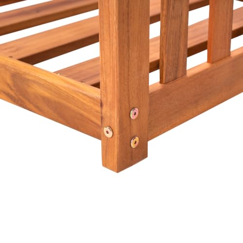 East Green Charleston Outdoor Daybed Swing with Ropes - Crib Size Porch Swing Bed Made from Acacia Wood in Natural Finish
