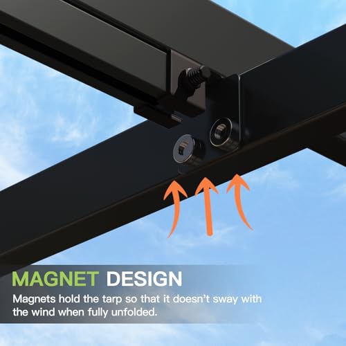 Aoxun 10'x10' Outdoor Pergola, Patio Pergola with Upgraded Retractable Canopy, Heavy Duty Metal Pergolas and Gazebos with Adjustable Sun Shade Cover for Modern Backyard, Deck, Garden