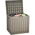 YITAHOME 31 Gallon Outdoor Storage Deck Box, Waterproof Resin Package Delivery and Storage Box with Lockable Lid for Patio Furniture Cushions, Pool Accessories, Garden Tools, Taupe