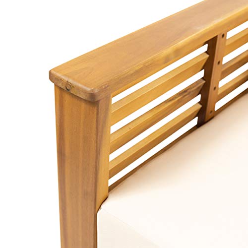Christopher Knight Home Louver Club Chairs, Teak + Cream