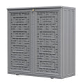 HOMSPARK Indoor/Outdoor Storage Cabinet with Doors and Shelf, 34”x15”x36” HDPE Plastic Storage Box Waterproof for Patio, Garden, Balcony, Multi-Purpose for Daily Tools, Grey