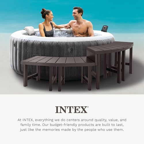 Intex Set of 4 PureSpa Benches, 2 Medium and 2 Tall Bench Accessories Compatible with Inflatable Hot Tub 4 Person Spas (Bench Accessories Only)