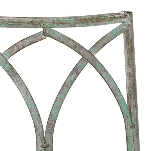 SAFAVIEH Outdoor - Abia Iron Tree Bench - Antique Dark Green Iron Metal - Vintage Scrollwork Garden Design - Ideal for Patio, Deck, Porch, Garden, 17" Seat Height (PAT5018D)