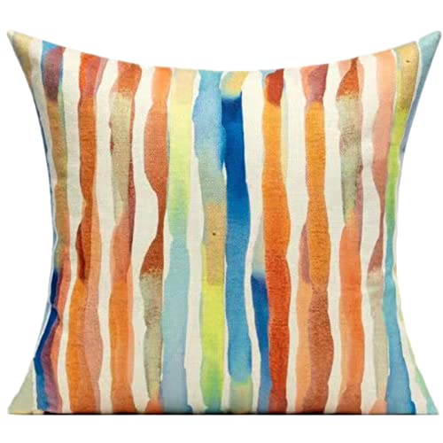 WOKANI Outdoor Throw Pillow Covers 18x18 Set of 4，Summer Orange Rust Abstract Mid Century Modern Decorative Pillow Cases for Patio Couch Sofa Porch, Multicolor