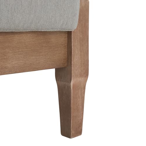 SAFAVIEH Couture Outdoor - Martinique 3-Seat Sofa - Natural & Grey - Solid Wood - Slatted Coastal Design - Ideal for Patio, Deck, Porch, Backyard, 18.3" Seat Height (CPT1013B)