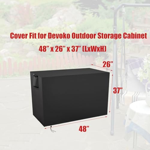 Aidetech Storage Sheds Cover Fit for Devoko Outdoor Storage Cabinet, Waterproof Storage Box Storage Cabinet Cover- 48"L x 26"W x 37"H