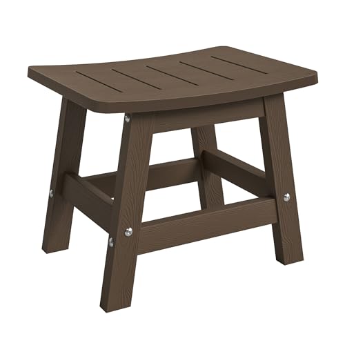 LUE BONA Outdoor Adirondack Ottomans, Footrest Footstool, Outdoor Foot Rest for Patio, HDPS All Weather Waterproof Footrest Footstool for Adirondack Chair, Dark Brown
