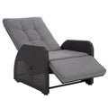 SAFAVIEH Outdoor Patio Furniture Collection – Millman Black & Grey Weather-Resistant Recliner Chair, Adjustable Backrest & Cushioned Seat (PAT6906A)