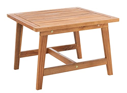 SAFAVIEH Outdoor Collection Casella Acacia Wood 5-Piece Patio Set PAT7077A, Natural/Light Brown