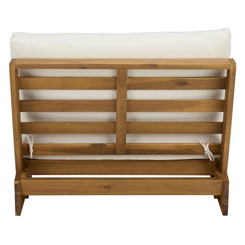 SAFAVIEH Outdoor - Duncan Chair Set of 2 - Natural & Beige Solid Wood - Weather Resistant - Ideal for Patio, Deck, Backyard, 32.68" W x 34" D x 24.4" H (PAT7336A-SET2)