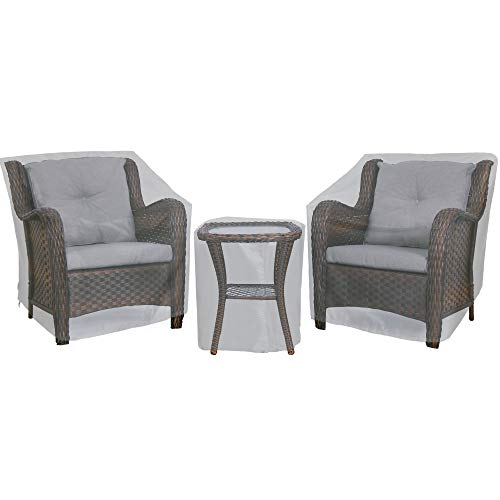 Baner Garden Patio Furniture Covers,Outdoor Furniture Cover Waterproof,Patio Furniture Set Covers for 3 Piece Outdoor Bistro,Patio Sofa Covers Set for 2 Chairs and Coffee Table,Grey