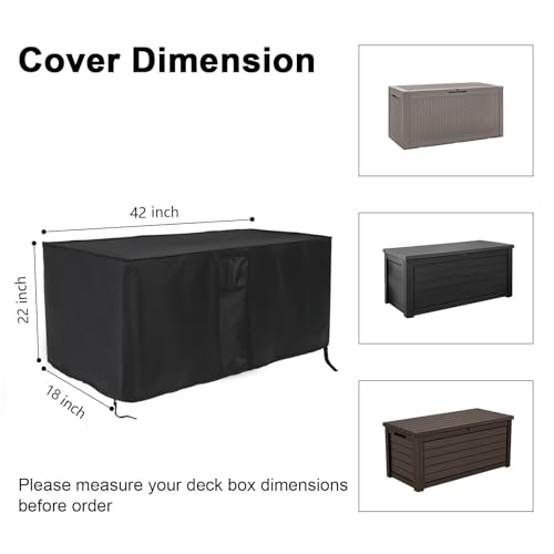 Jungda Outdoor Storage Box Cover for Keter XXL 230 Gallon Plastic Deck Storage Container Box,Waterproof Patio Storage Box Covers - 58 x 33 x 34 Inch