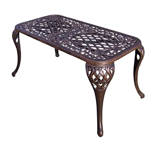 Oakland Living Mississippi Cast Aluminum Cocktail Table, 35-Inch by 18-Inch, Antique Bronze