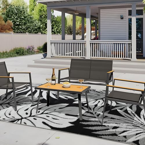 YONILE Outdoor Rug 5x8 ft Waterproof, Reversible Outdoor Plastic Straw Rug for Patios Clearance, Outdoor Area Rug Carpet RV Mat for Camping Backyard Deck Porch