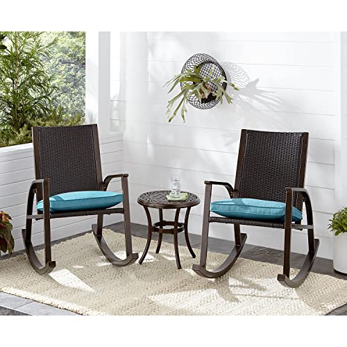 Hanover Traditions 18" Round Side End Table, Weather Resistant Cast Aluminum Patio Table for Backyard, Deck, or Porch, Bronze Finish