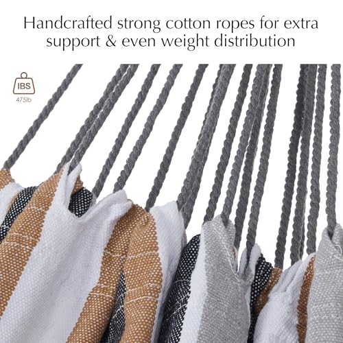 PNAEUT Double Hammocks for Outside, Replacement Outdoor Tree Hammock for Indoor Patio Porch Garden (Coffee, Medium)