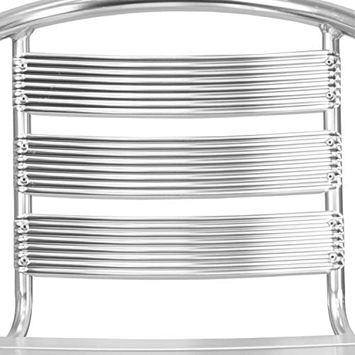 Flash Furniture Heavy Duty Commercial Aluminum Indoor-Outdoor Restaurant Stack Chair with Triple Slat Back
