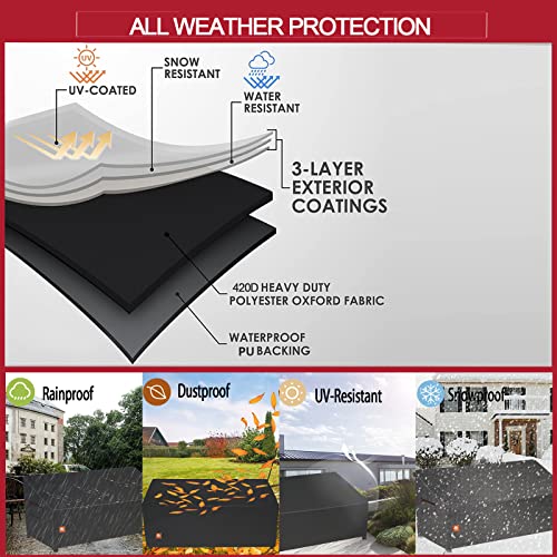 2 Seater Outdoor Patio Seating Storage Bench Cover Waterproof for Keter Solana 70 Gallon Storage Bench Deck Box and Sofa Couch Chair Loveseat Furniture,with Drawstring,58Wx28Dx34H Inch-ClawsCover