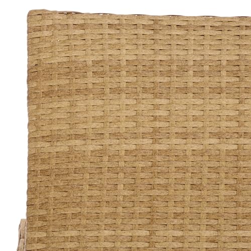 SAFAVIEH Outdoor Patio Furniture Collection – Alex Natural & Taupe Quick Dry Foam Lounger, Adjustable Outdoor Chaise, Modern Curved Design (PAT7545A)