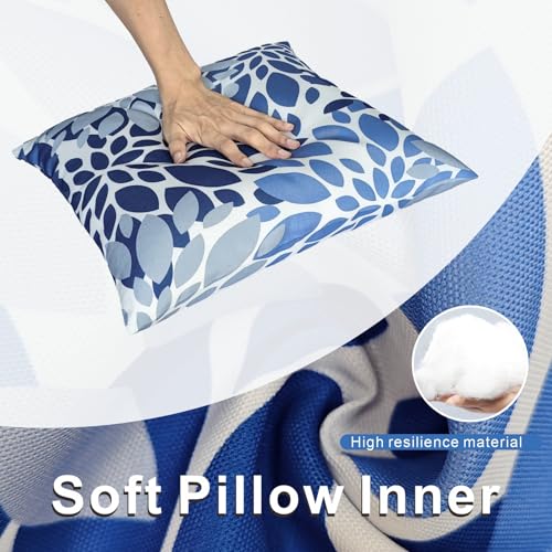 XXPILOS Outdoor Throw Pillows - Decorative Pillows with Insert Included Set of 2 Outdoor Pillows for Patio Furniture 18x18 Inch