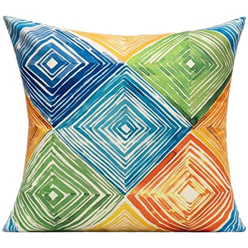 WOKANI Outdoor Throw Pillow Covers 18x18 Set of 4，Summer Orange Rust Abstract Mid Century Modern Decorative Pillow Cases for Patio Couch Sofa Porch, Multicolor
