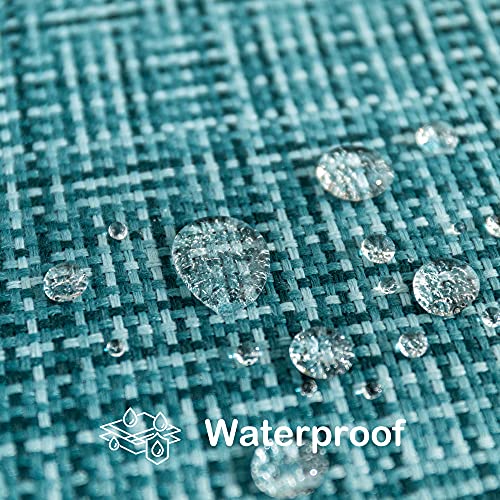 Kevin Textile Pack of 2 Decorative Outdoor Waterproof Throw Pillow Covers Lumbar Pillowcases Modern Cushion Cases for Patio Couch Bench 12 x 20 Inch Teal