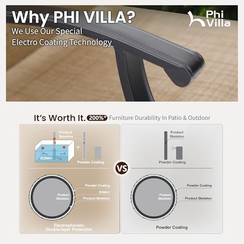 PHI VILLA Outoor Swivel Bar Stools Set of 6 with Armrest and Backrest, 30" Seat Height High Top Bar Height Patio Chairs, Brown Textilene Fabric