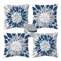 Qahing Pack of 4 Outdoor Waterproof Pillow Covers 18x18 Decorative Outdoor Throw Pillows Garden Square Cases for Patio Furniture, Couch, Tent Sunbrella, Bench, Blue Grey