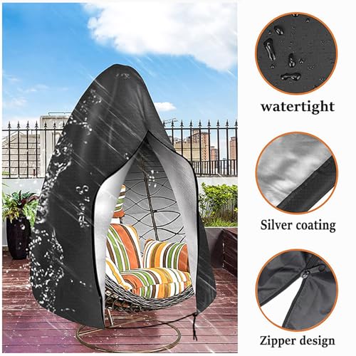 Heavy Duty Egg Chair Cover for Hanover Outdoor Folding Portable Egg Swing Chair 2021–2026, Outdoor Hanging Egg Chair Cover with Zipper, Water-Resistant Tear-Resistant,45"x75"